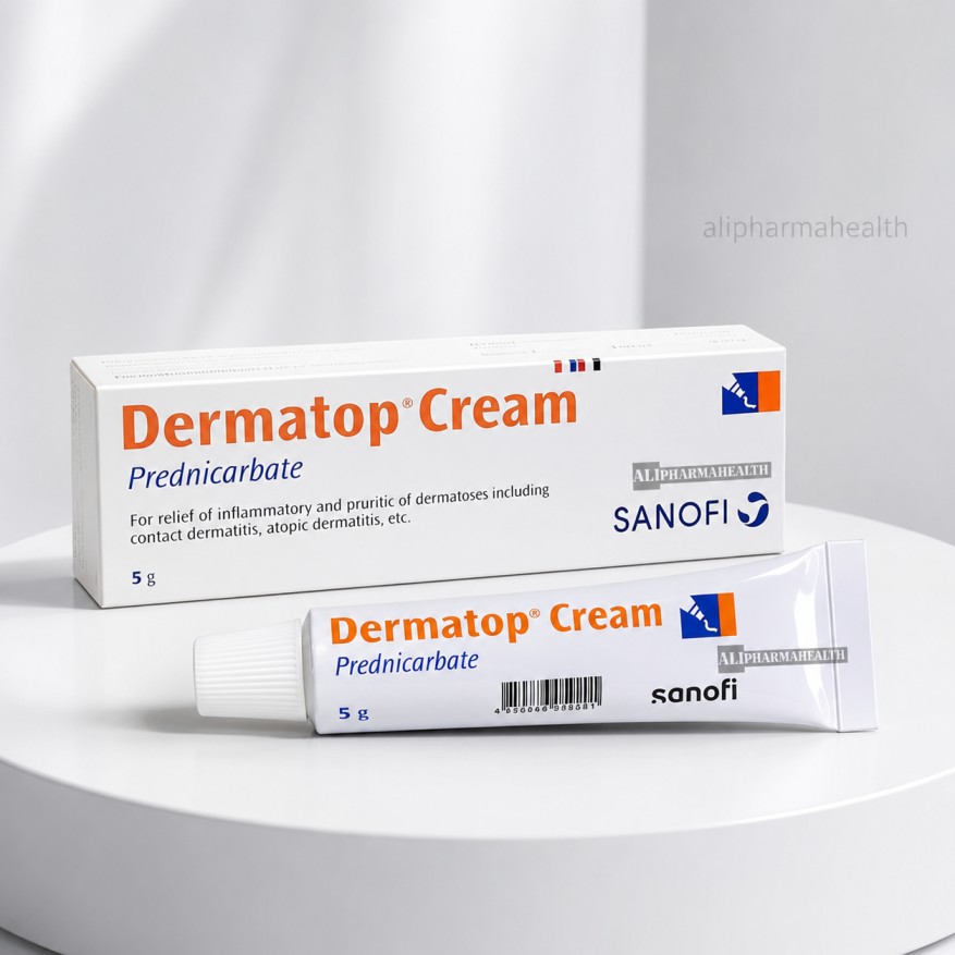 Dermatop Cream 5g (2 Tubes) containing Prednicarbate for eczema, dermatitis, psoriasis, skin inflammation, and itching relief